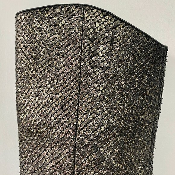 NWOT - Cavallini All Leather High Heel Boots in Reptile Print - Made in Italy - Picture 8 of 15